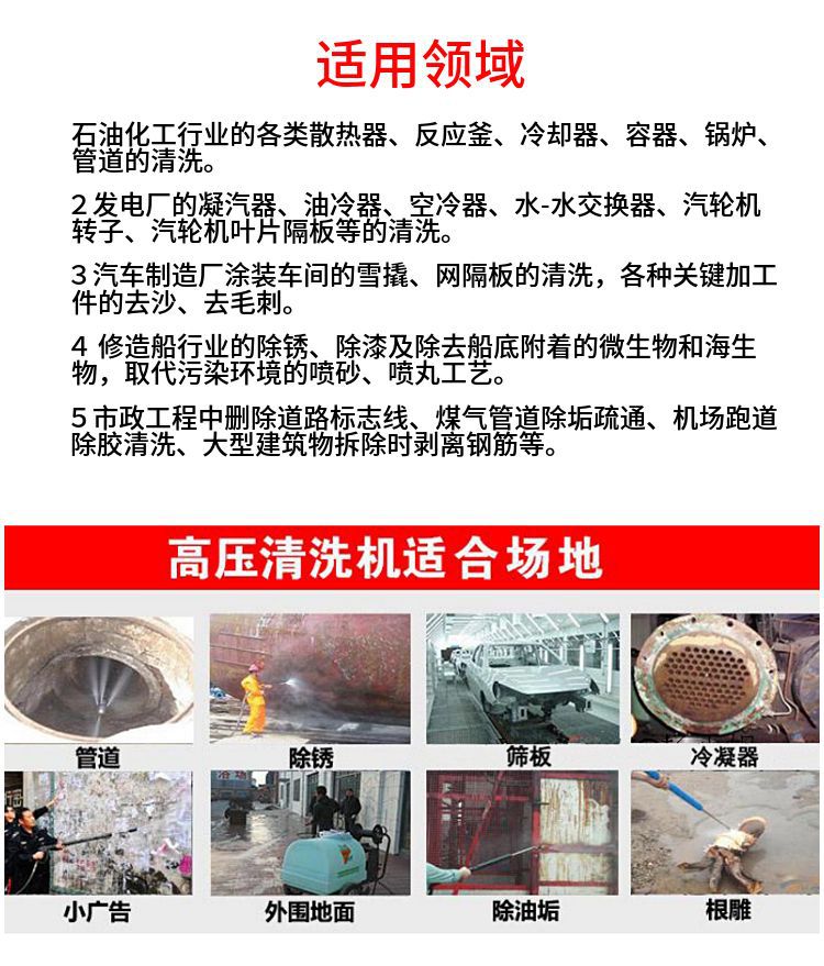 锅炉空滤器超高压清洗机应用领域